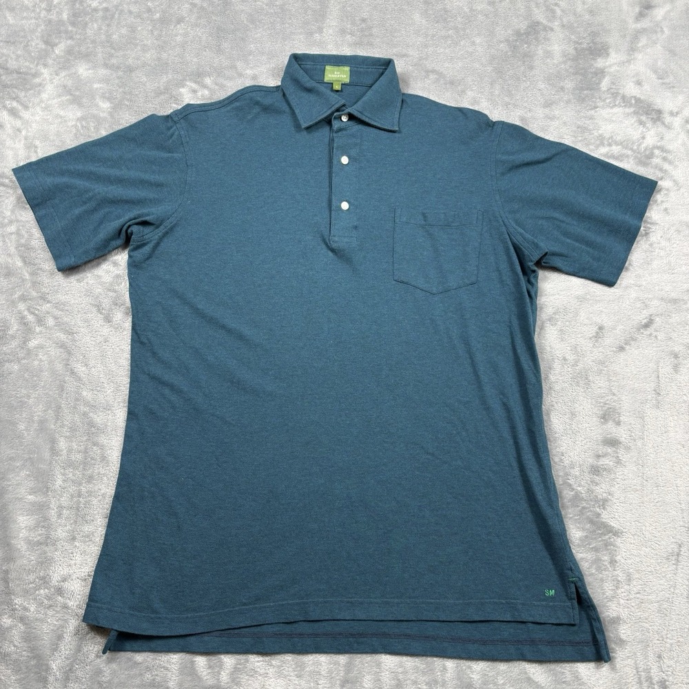 Sid Mashburn Polo Shirt Mens Small Short Sleeve Cotton Knit Pique Preppy Lake